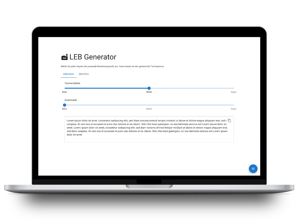 LEB Generator – Screenshot der Anwendung
